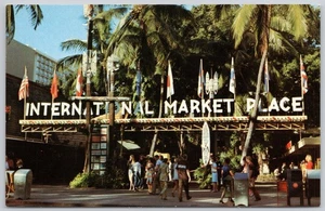 Honolulu Hawaii Vintage Postcard International Market Place - Bild 1 von 2