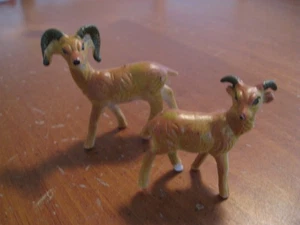2 Plastic Toy Bighorn Sheep, set of 2, Adult and Baby - Picture 1 of 2