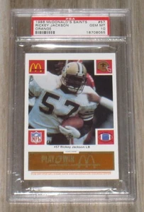 Tarjeta naranja 1986 Rickey Jackson McDonald's Saints #57 PSA 10 New Orleans Saints - Imagen 1 de 2
