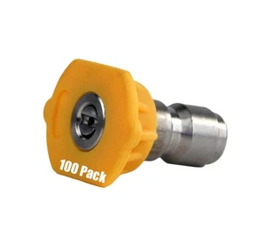 100 Pack Erie Tools Pressure Washer 1/4" Quick Connect 15 Degree 3.0 Nozzles - Picture 1 of 4