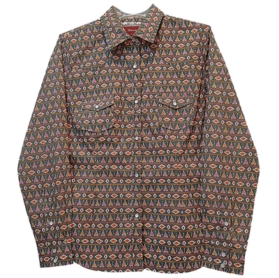 Panhandle Teepee Arena Shirt Women's Medium Western Long Sleeve Pearl Snaps Top - Image 1 of 4