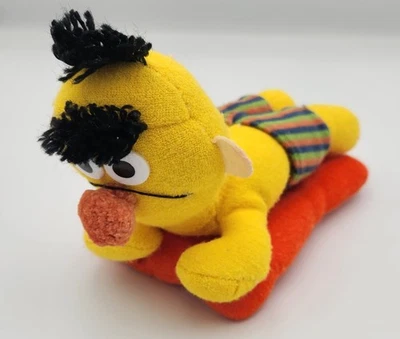 RARE Vtg 1970s  Sesame Street~8" Plush Bert Bathtub toy~Swim Trunks & Raft - Image 1 of 4