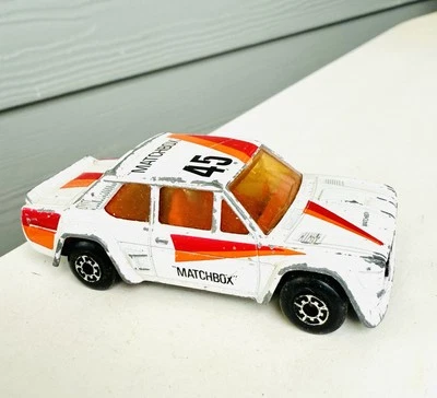Vintage 1982 Matchbox IMSA Fiat Abarth # 45 Orange Glass Rally Rallye Race Car - Image 1 of 4