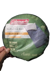 Coleman Alpine Sleeping Bag - Adult Regular Army Green 33"x75" Camping 40 - Picture 1 of 12