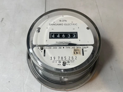 Sangamo Tipo J4S Misuratore di Acqua Elettrico CL200 240V 3W 30TA 7,2kh *COPERCHIO VETRO* - Immagine 1 di 4