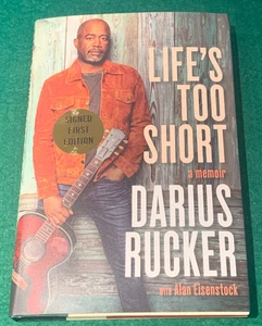Life's Too Short by Darius Rucker SIGNED 1st/1st HC DJ 2024 Memoir Music Hootie - Foto 1 di 12