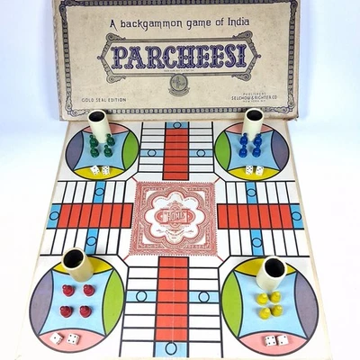 Vintage 1959 Parcheesi Gold Seal Edition Selchow & Righter Complete - Image 1 of 4