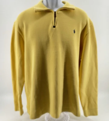 Polo Ralph Lauren Suéter Para Hombre Grande 1/4 Cremallera Pullover Amarillo Manga Larga Foto 1 de 4