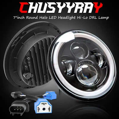 Fit Ford Mustang Fastback 1965 1966 1967 1968-1978 7" INCH Round LED Headlights - Image 1 of 4