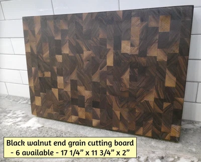 Tábua de corte de grãos finais nogueira 17x11x2" com proteção durável de grau alimentício - Imagem 1 de 4