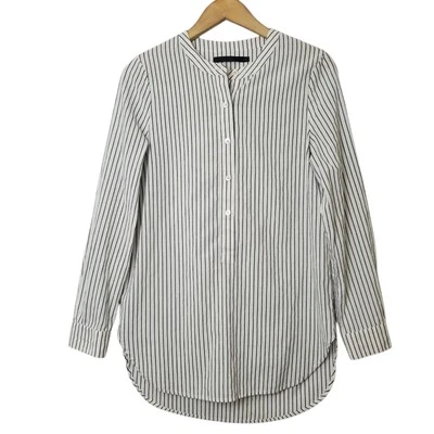 Jenni Kayne 条纹纽扣前汉普顿衬衫 XS 码束腰上衣  — 第 1/4 张图片