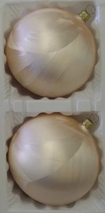 Lauschaer Glas Christbaumkugeln d 12cm Eislack Champagner mundgeblasen - Bild 1 von 4