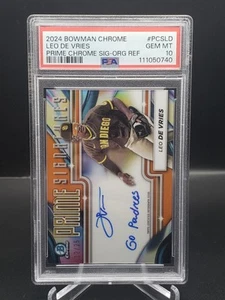 2024 Bowman Chrome Leo De Vries Prime Signatures Orange Refractor Inscribed Auto - Picture 1 of 2