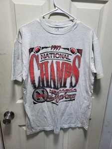 Vintage 1997 Jerzees Nebraska Huskers National Champs Shirt Large ** Mark on... - Bild 1 von 7