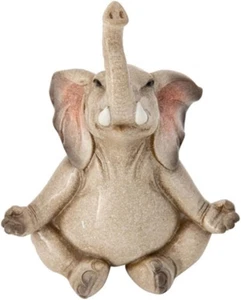 Elephant Yoga Statue Figurine Meditating Elephant Zen Home Decor Yoga Gift (L... - Picture 1 of 8