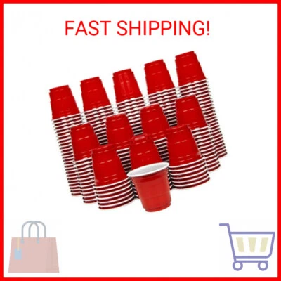 Paquete de 200 tazas de plástico GoPong de 2 oz - mini tazas de fiesta de 2 oz, rojas Foto 1 de 2