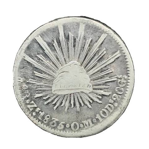 1835-Zs  Mexico 8 Reales Zacatecas Mint Silver Collectible Coin, KM#377.13 Cover