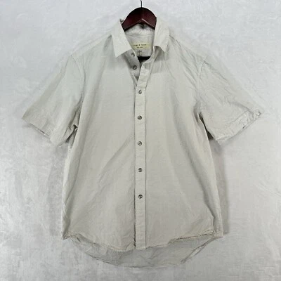 Rag & Bone Shirt Mens Medium White Striped Button Up Lightweight Preppy Designer - Image 1 of 4