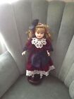 PRE-OWNED "THE BRASS KEY" 17" BEAUTIFUL GIRL DOLL IN RED VELVET DRESS WITH LACE