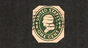 1907-16 U.S. STAMPED ENVELOPE 1c Green on Manila Franklin Sc#U404 Used Beauty - Picture 1 of 1