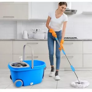 Spin Mop and Bucket, Spin Mop Bucket Set, Stainless Steel Bucket Wringer Set - Picture 1 of 6