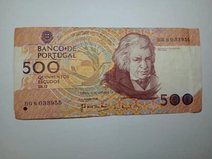 Portugal 500 Escudos 1989 Good Circulated Condition Foreign Currency Paper Money - Picture 1 of 2