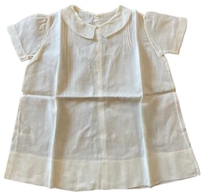 Vintage Handmade Embroidered Cotton Baby Dress Christening White - Picture 1 of 3