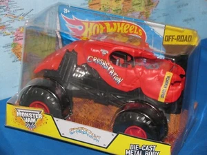 1/24 HOT WHEELS MONSTER JAM RED CRUSHSTATION TRUCK OFF-ROAD DIE-CAST *BRAND NEW* - Picture 1 of 12