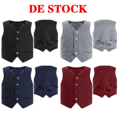 TIAOBUG DE Kinder Jungen Weste Festlich Smoking Weste Elegant Anzugweste Party