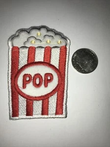 Popcorn Sew On Patch Appliqué 10 cm x 6.5 cm - Picture 1 of 4