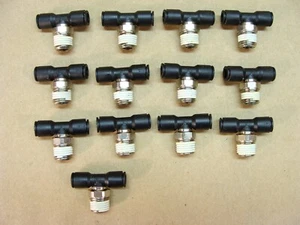NEW lot of 13 LEGRIS 1/4 tube X 1/4 male NPT bottom TEE fitting push to connect - Picture 1 of 8