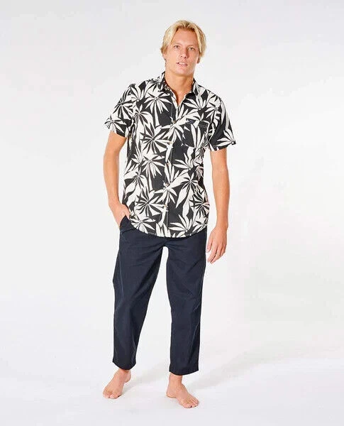 RIP CURL Men's S/S Button-Up Shirt BARREL KILLA - 90 BLACK - Medium - LAST ONE - Image 1 of 1