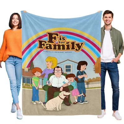 F Is for Family Super Soft Flannel Throw Blanket for Bed Sofa All Season Gifts - Image 1 of 4