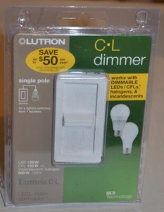 Lutron LUMEA LED+ DIMMER SWITCH SINGLE POLE WHITE LECL-150H-WH new - Picture 1 of 2