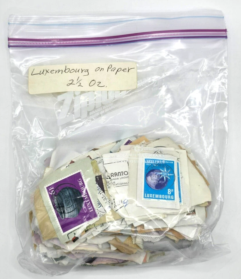 2.5 Ounces Of  Mixed Luxembourg Stamps On Paper Foreign Free Ship! - Image 1 of 2