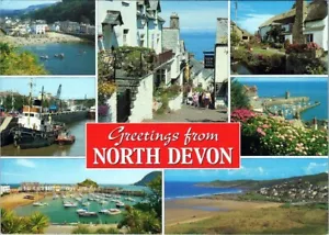 Postcard NEW INN HOTEL Greetings from NORTH DEVON Plant Water Property AA07008 - Picture 1 of 2