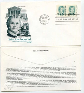 2178 17c Belva Ann Lockwood, Artmaster, pair, FDC - Picture 1 of 1