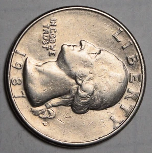 Rare 1987 P Quarter Coin, Error Filled Mint Mark - Picture 1 of 3