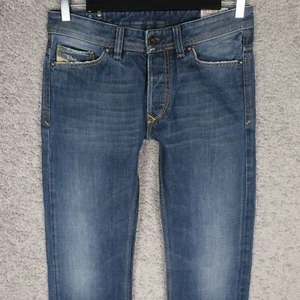 DIESEL VIKER 0071R MEN'S JEANS W28 L32 REGULAR STRAIGHT BLUE DISTRESSED DENIM - Picture 1 of 9