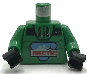 Lego New Green Minifigure Torso Arctic Logo Large and A2 Pattern Green Arms - Picture 1 of 1