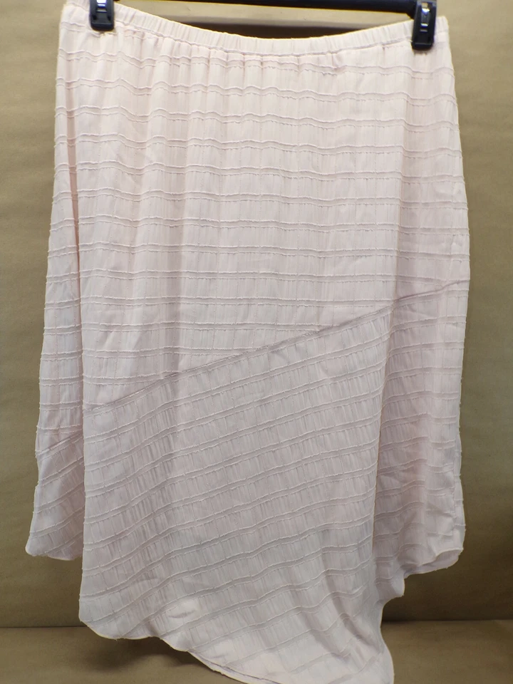 Alfani Womens Pink Textured Asymmetric A-line Midi Skirt Plus 20w BHFO 6592