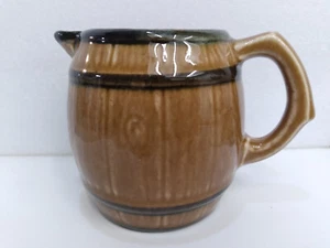 Vintage Barrel Creamer / Pitcher Hand Painted Made in Czechoslovakia 10 Oz - Picture 1 of 6