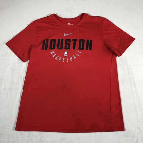 Houston Rockets Shirt Adult XL Red Casual Basketball Dri Fit Sports Mens U16 Cover