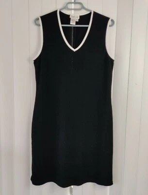 COLDWATER CREEK Women's Petite Large Pullover Dress Black Stretch Sleeveless USA - Image 1 of 4