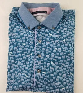 Greyson Golf Herren Poloshirt Gr. Small Animal Print Logo Kurzarm #6651 - Bild 1 von 17