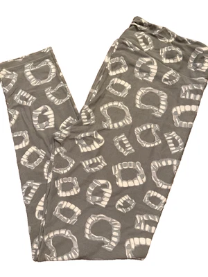 TC LuLaRoe Mujer Alto Curvilíneo Leggings Halloween Dientes de Vampiro Foto 1 de 3