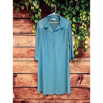 Camisón de encaje azul turquesa Vanity Fair vintage pijama camisa para dormir EE. UU. XL Foto 1 de 4