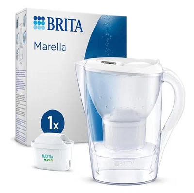BRITA Marella Water Filter Jug White 2.4L & 1x MAXTRA PRO All-in-1 Cartridge - Image 1 of 4