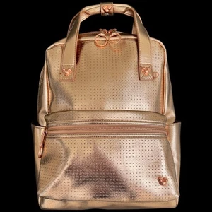 DISNEY MICKEY MOUSE Icon Flair Women's Backpack Rose Gold Bag Perforated - Picture 1 of 17