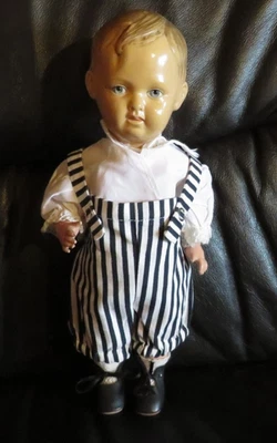 Antike Cellba Stehpuppe 27,5cm niedlich gekleidet hat gute Gummis Nr9 Text lesen - Bild 1 von 4